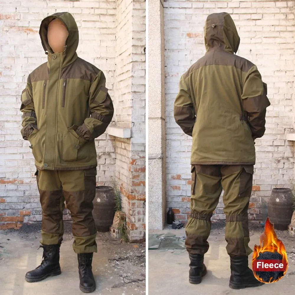 GORKA 5 Jacket Men Russian Army Special Forces Winter Fleece Battle Suit Coats Retro Smock Camo Combact Uniform Sets HQ