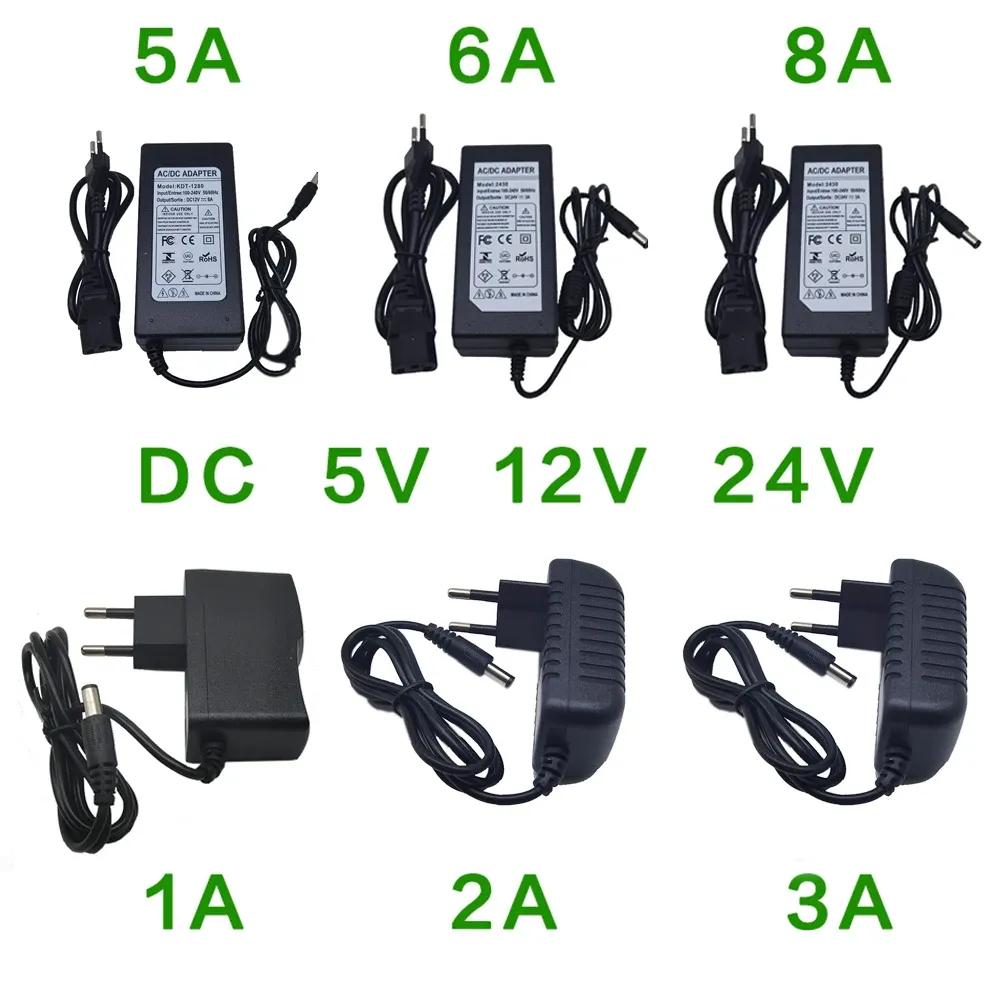 Voedingsadapter DC 5V 12V 24V 1A 2A 3A 5A 6A 8A Universal Charger voor hoverboard, speelgoedauto, fotografielichten, LED AC 220V