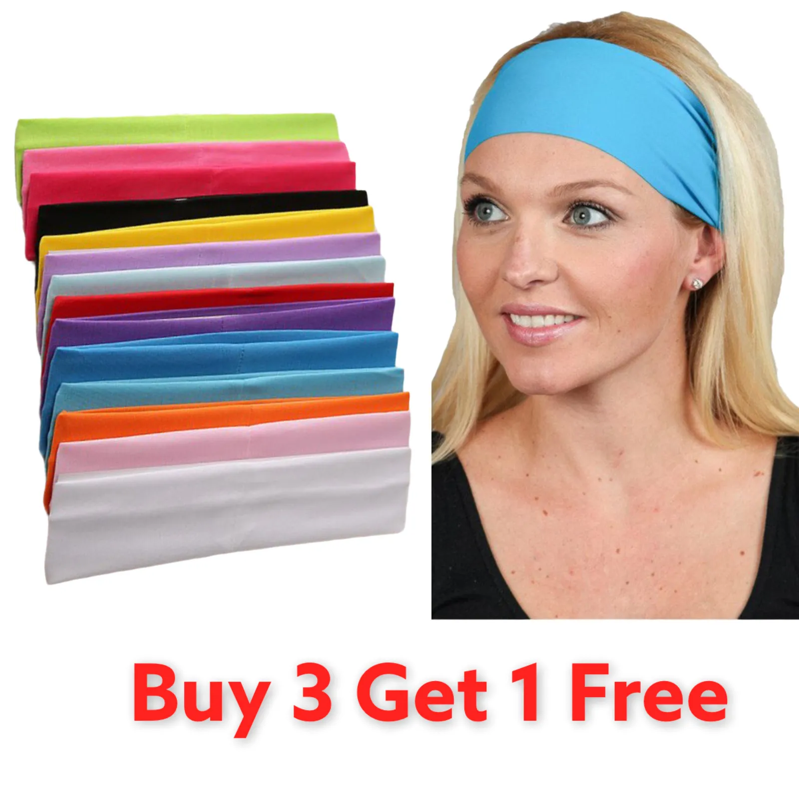 9 cm Wide Head Bands Plain Stretchy Kylie High Quality Bandeau Unisex Hair Band