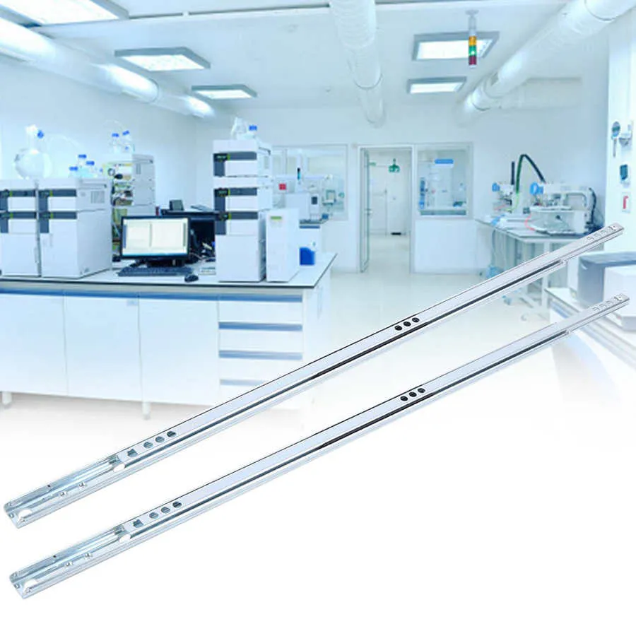 set 450mm bi-directional drawer slides 17mm wide steel ball bearing ...