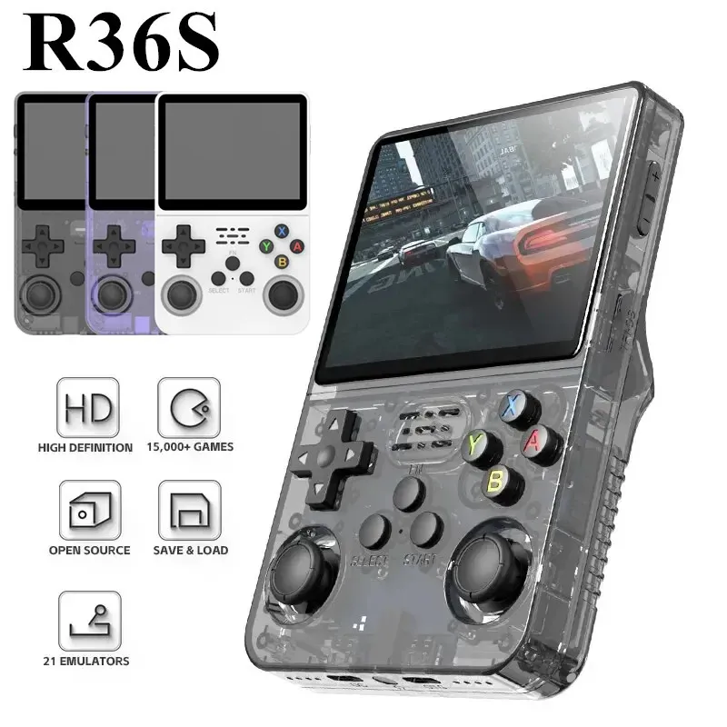 R36S Retro Handheld Video Game Console Console Linux System 3,5 -дюймовый экран IPS Portable Pocket Video Player 128GB Games Boy Gift 240410