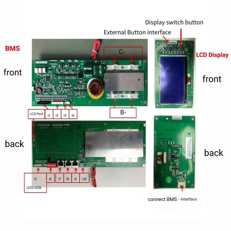 JBD BMS 15S 16S 100A 48V 60V LIFEPO4 BMS SMART FAMILY ENERGY تخزين بطارية الليثيوم موازنة لوحة RS485 يمكن أن تعمل