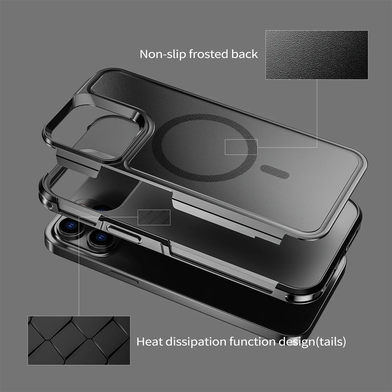 Sprawa magnetyczna dla iPhone 14 13 Pro Max Case MIL-Case Testowane kropl
