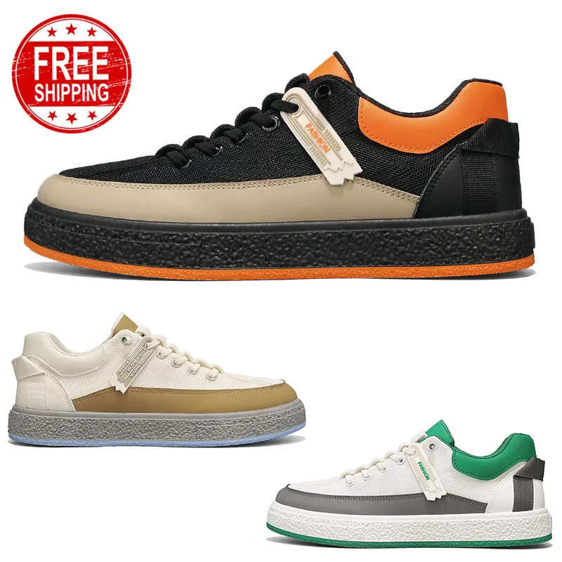 Spedizione gratuita Uomo da donna Scarpe casual Casualmente Bassa piatta traspirante Bianco Bianco Kaki Allenatori Sport Sneakers Gai