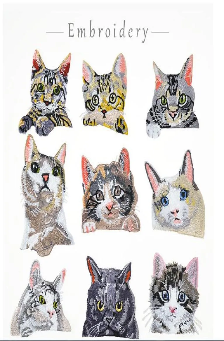 Patches de chat pour vêtements de fer brodées Patch Applique Iron on Patches Accessoires Badge Autocollants sur vêtements Jeans sacs2353328