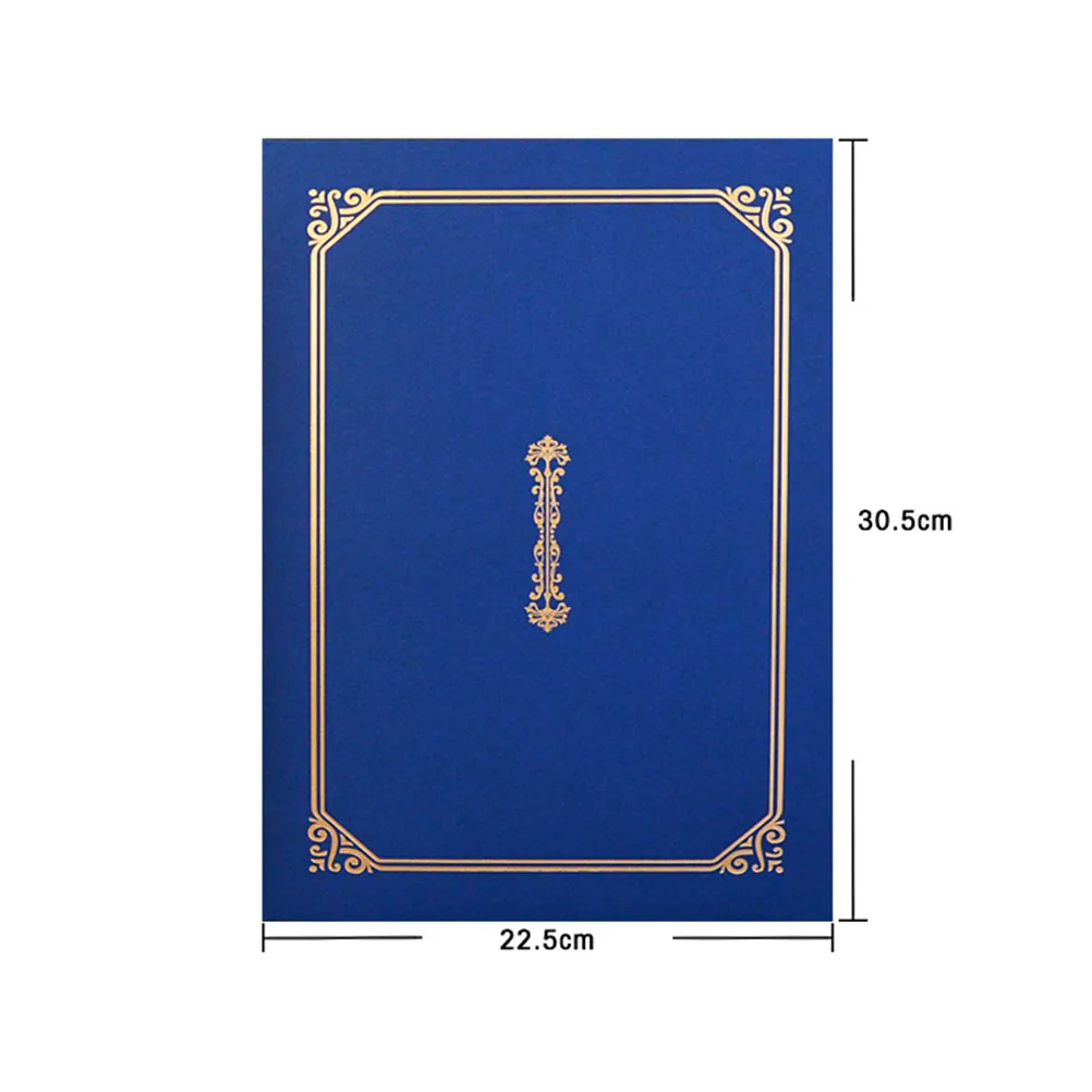 4 PCS Black Folder Award Certyfikat Uchwyt spersonalizowany folder Dokument Dyploma Navy Blue Covers Paper