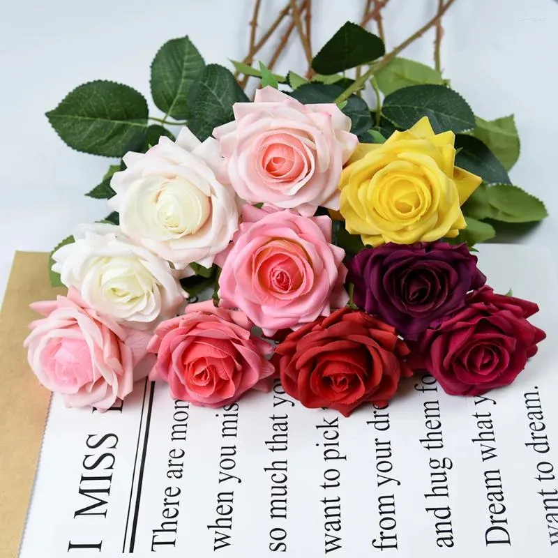 Fiori decorativi da 50 cm fiore artificiale piccolo rosa a più colori con regalo di San Valentino secco fatti a mano Decorazione per matrimoni