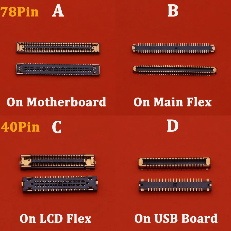 5-10st LCD-skärm Flex FPC-anslutning för Samsung Galaxy A32 A325 A325F A326 A326F A82 A826 Plug ombord 40 78 Pin