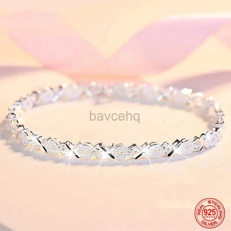 Bangle High Quality 925 Sterling Silver Fashion Multipel Styles Armband Chain for Women Fashion Wedding Party Beautiful Jewelry Gift 240411