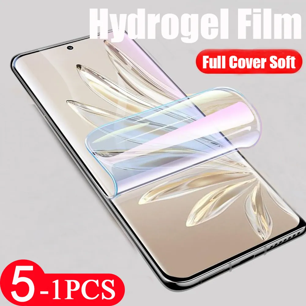 Film hydrogel 5/3 / 1pcs pour Honor Magic 3 Pro Plus 4 Lite Screen Protector for Honor 70 60 50 SE Film de protection à couverture complète douce Soft