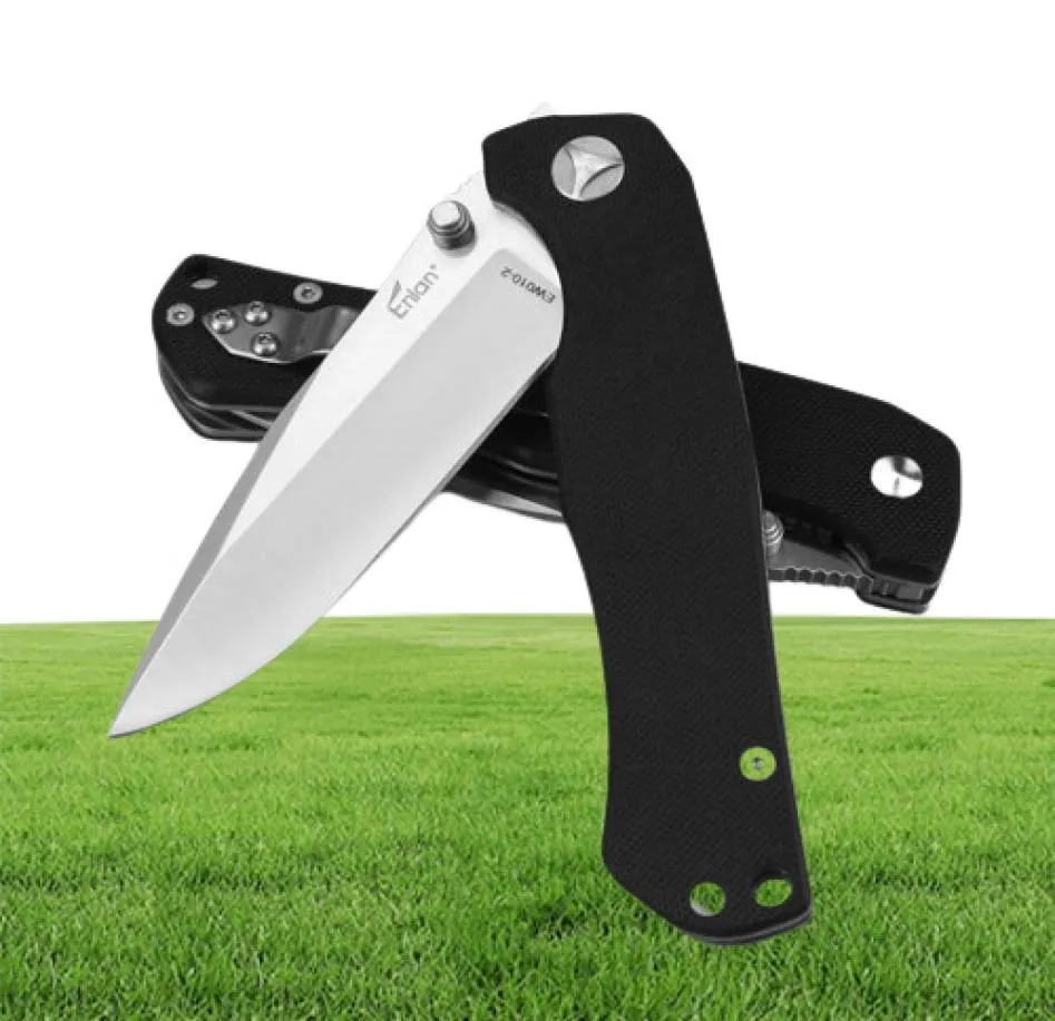 NEW TOP GRADE OEM Enlan EW0102 folding knife 8CR13 blade G10 handle 5860 hardness camping outdoor pocket EDC tools whole pri2888318