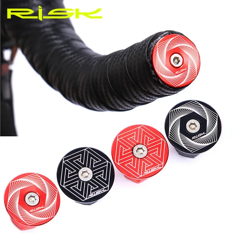 Risiko 1Pair Bike -Lenker Enden Aluminium Fahrrad Fahrrad Grip End Cap MTB Road Bike Faltbar Fahrrad Griff Stecker Zykluszykluszubehör