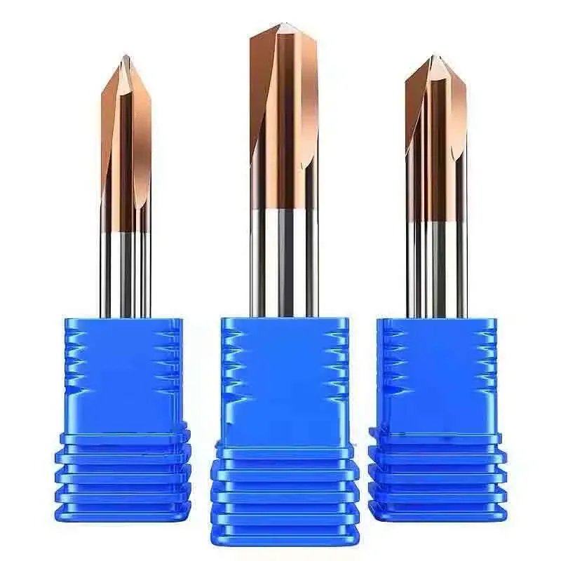 HRC55 Chamfer Milling Cutter Carbide Corner Countersink Chamfering Mill Deburring Edges V Grove Router 60 90 120 Degree 3 Flutes