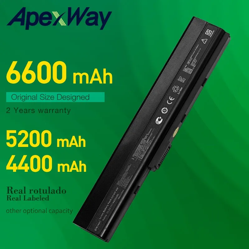 Baterías APEXWAY 6 Cell Laptop Battery para ASUS A52F A52J K52D K52DR K52F K52J K52JC K52JE K52N X52J A32K52 A41K52 70NXM1B2200Z