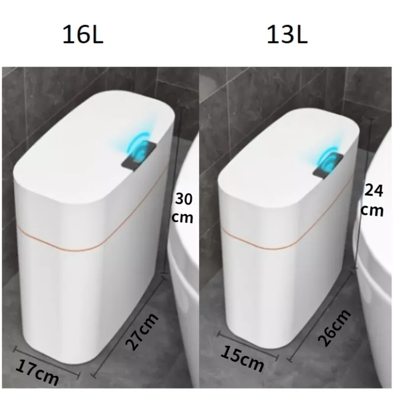 16L Smart Trash Can Sensor Automatic Dustbin Bucket Toilet Toilet Bin Panier à ordures Recyclage pour la salle de bains de salle de bain Home Kitchen