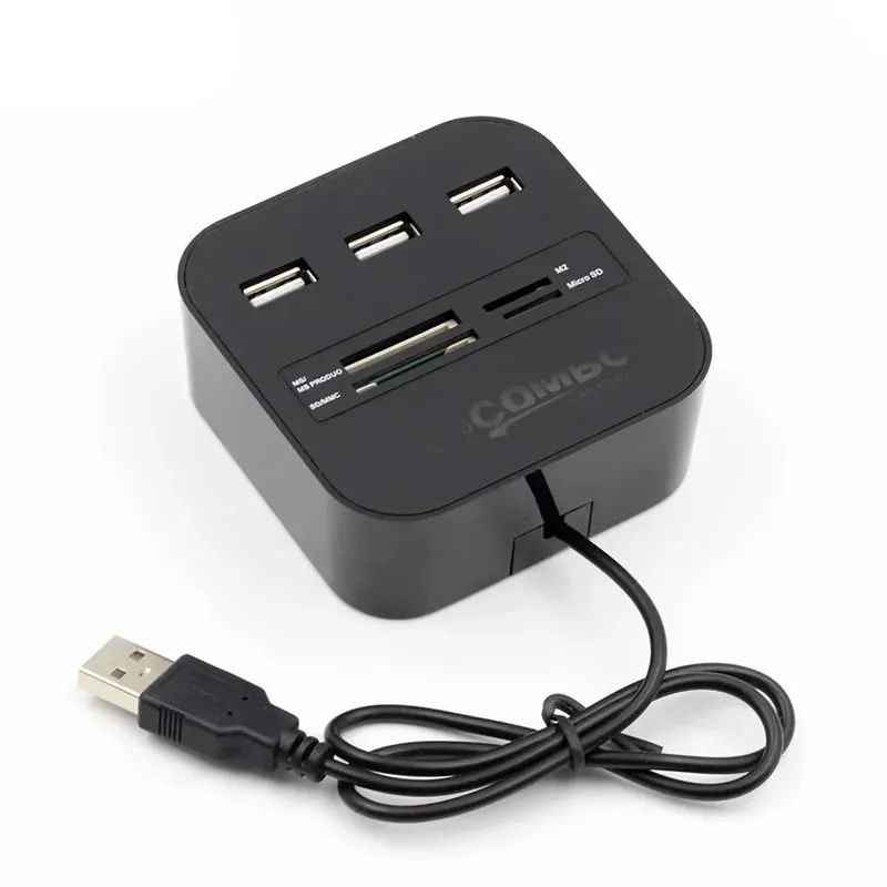 USB HUB Combo All in One USB 2.0 Micro SD High Speed Card Reader 3 -порта