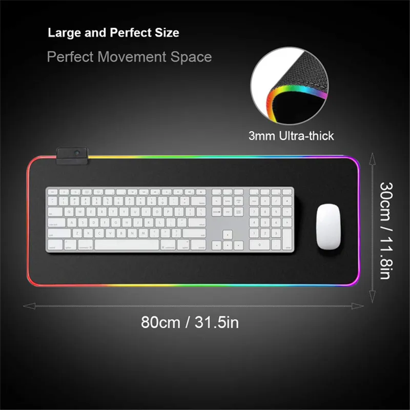 Metal Computer Mat Gaming Desk Mat XXL RGB Mousepad Extended Non Slip Computer Desk Mats ...