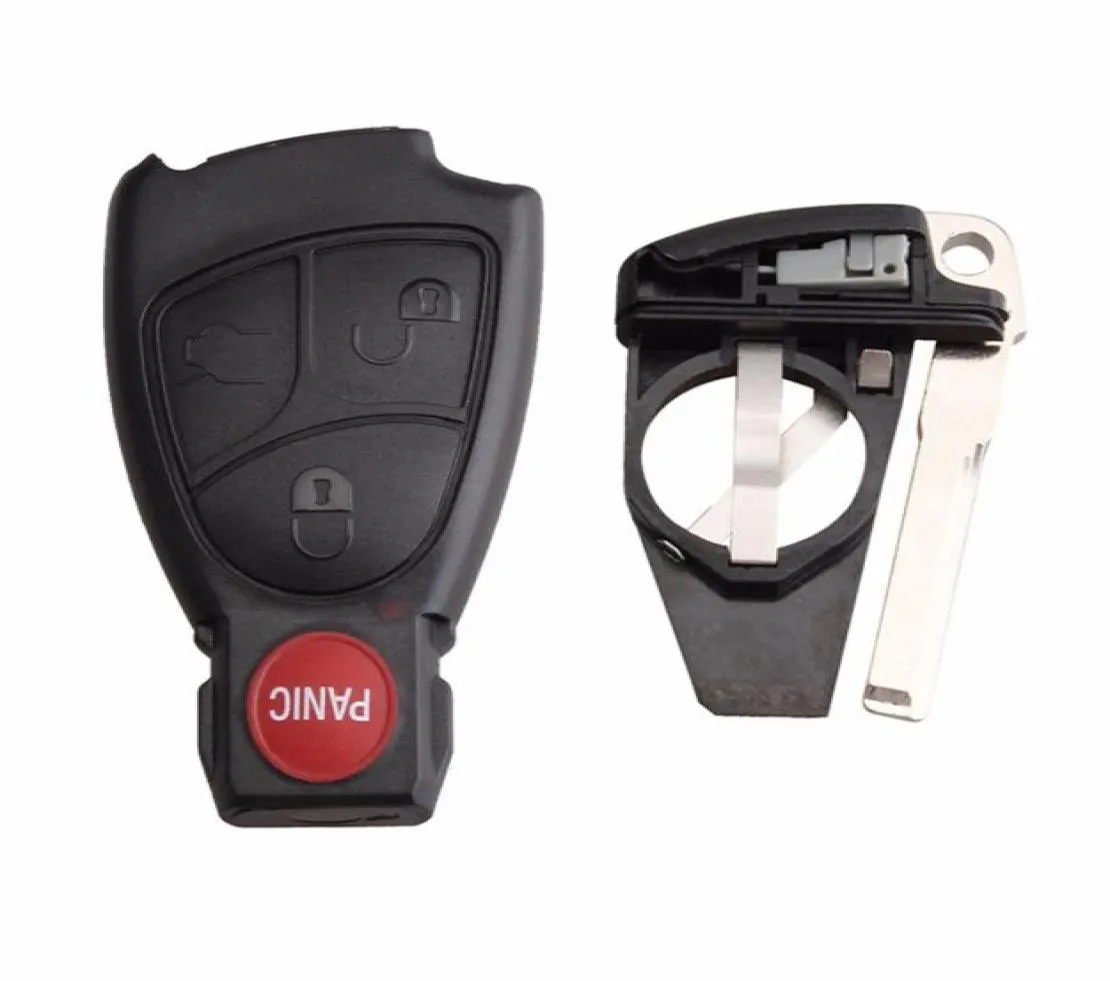 För Benz 4 -knappar Remote Keyless Smart Key Case Shell Cover Blade Battery Holder12151443827931