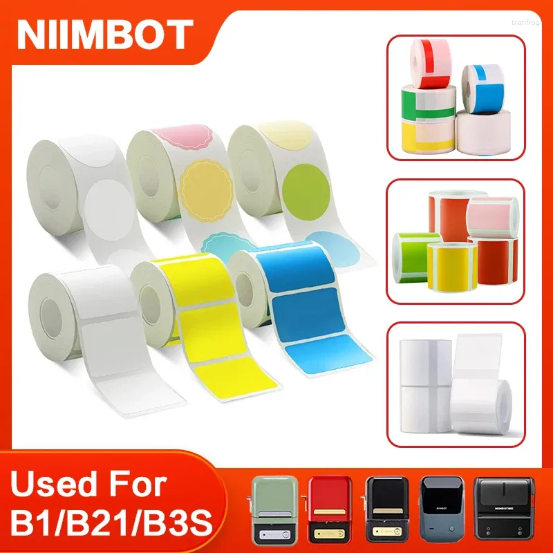 NIIMBOT B1/B21/B203 Mini Stampante Filo termico Bianco/Cavo/Colore/Adesivo Round Authesivo impermeabile