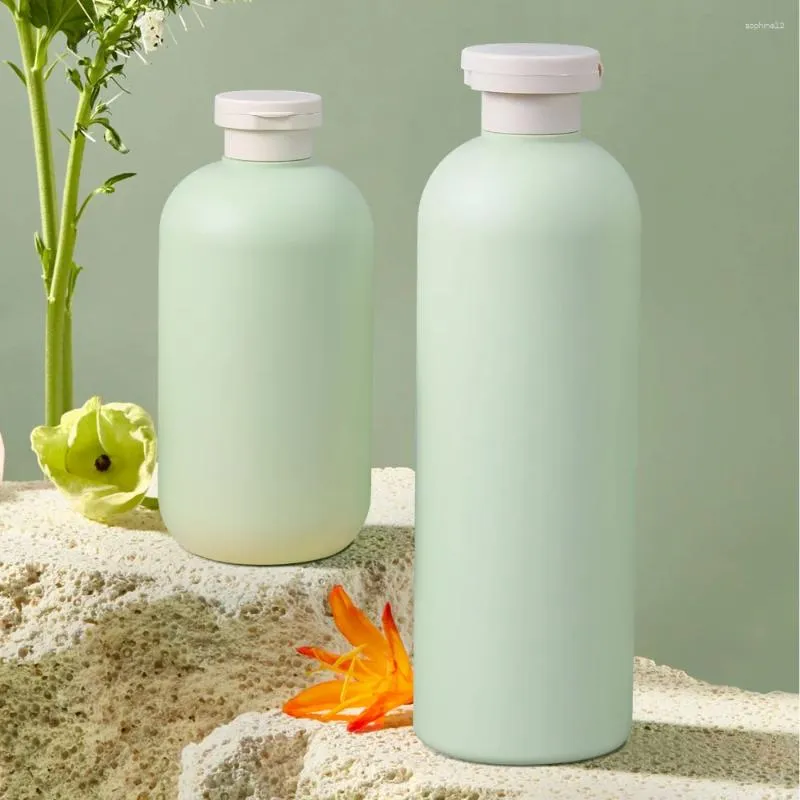 Lagringsflaskor 200/260/300/400/500 ml Proteable Travel Flip Top Avocado Green Lotion Bottle Premium Body Wash Care Dispenser Refillerable