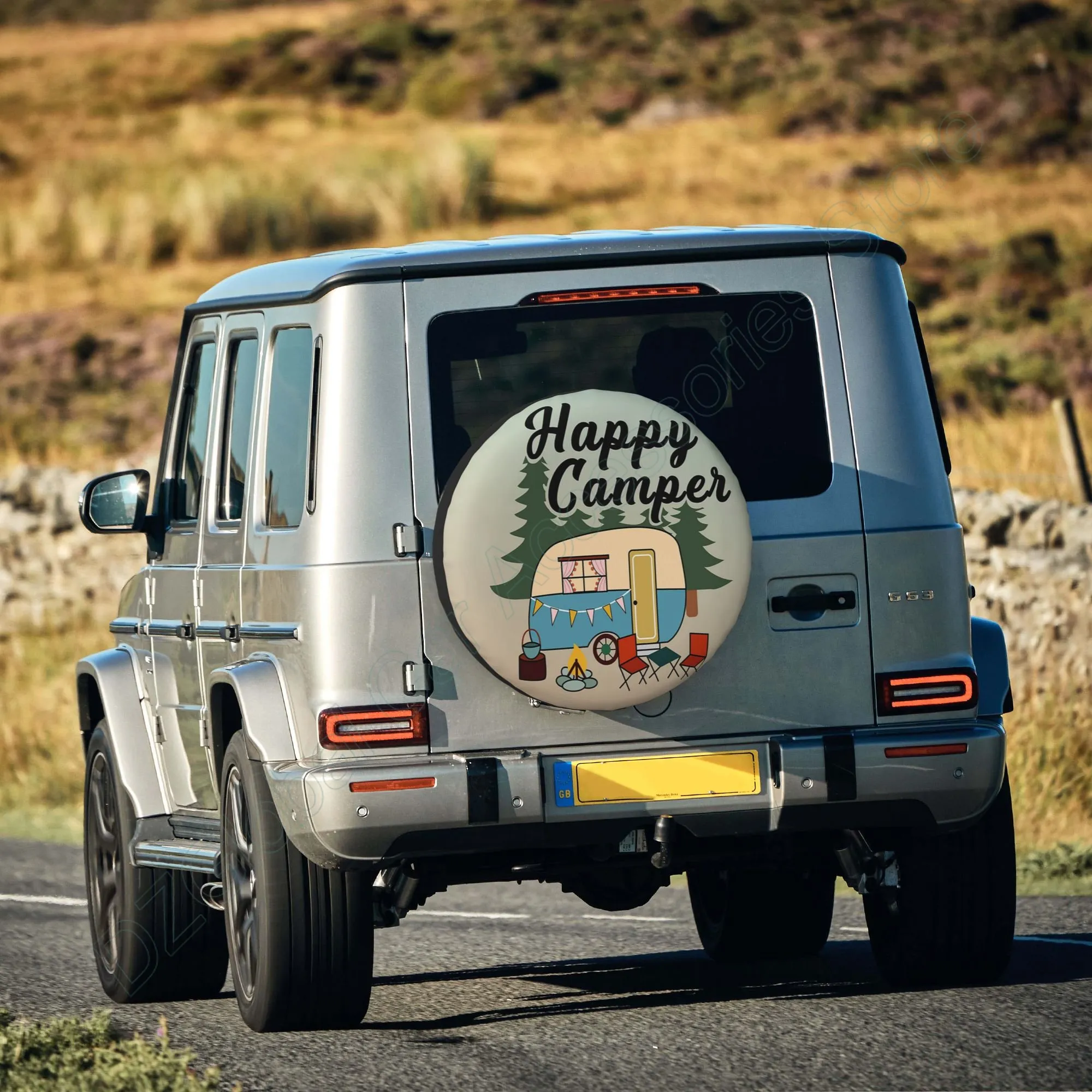 Copertura Universale Per Ruota Di Scorta Happy Camper - Impermeabile, 17 Pollici