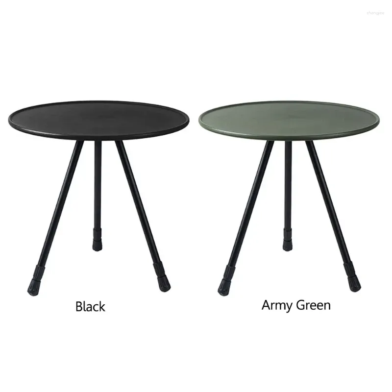 Camp Furniture Adjustable Folding Round Table Aluminum Alloy Camping Small With Storage Bag For Fishing BBQ