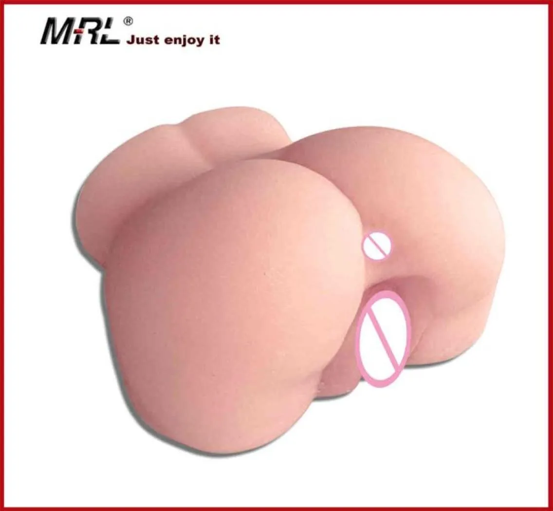 Realistic Ass 3d Silicone Vagina Anal Artificial Pussy Double Channels Anus Adult Sex Toys for Men Male Masturbator Sex Shop Q04197149315