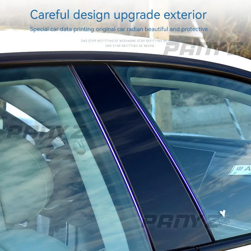 Araba Sütun Destekleri Kapı Pencere Trim Panel Kapağı BC Sütun Çıkartması Mercedes için Dekoratif ML Sınıfı W164 2006-2011 Otomatik Aksesuarlar