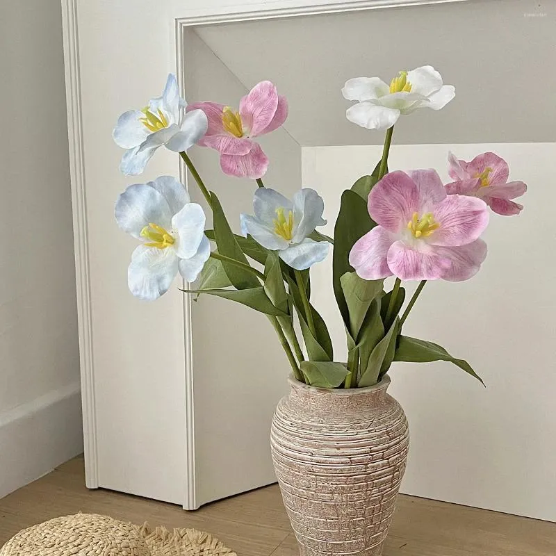 Decoratieve bloemen 62 cm TULIP Artificial Bouquet Real Touch Fake Flower For Wedding Ceremony Decor Home Garden Decoratie