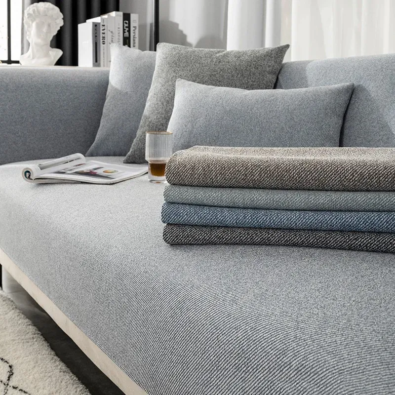 Chenille Sofa Matte Feste Farbe Modernes einfaches Anti -Schlupf -Rückenhandtuch Komfortable Home Wohnzimmer Dekor Couch Couch Couch Kissen