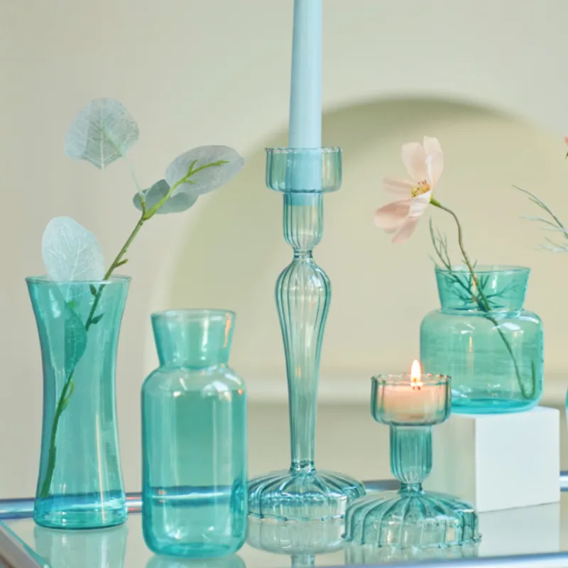 Glazen tafel vaas creatieve bloem vaas decoratieve glazen flessen heldere glazen vazen voor centerpieces home decor Noordse vaas