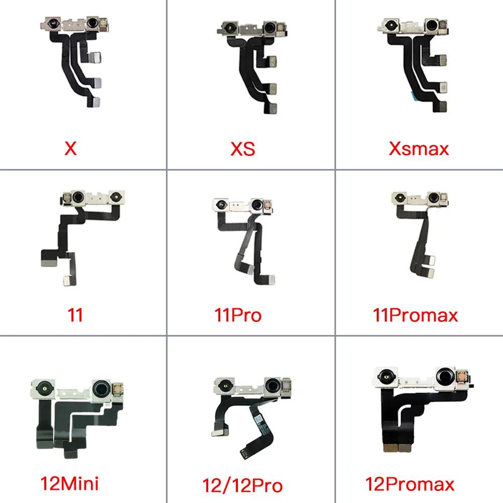 Remplacement flexible de la caméra frontale pour iPhone X XR XS 11 12 Mini Pro Matride Matrix Infrared Dot Matrix PAS FACE ID Flex Cable