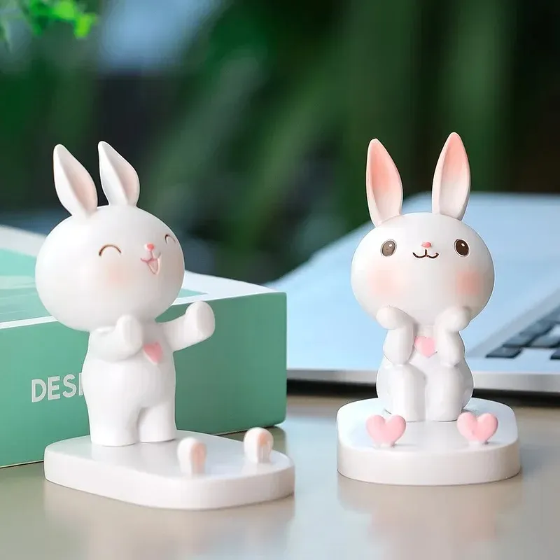 Stand Holder Desktop Rabbit Cutecellphone Support Cell Desk Bunny Animal Tabletmobile Bracket Rack Mount Table Cradle Resin