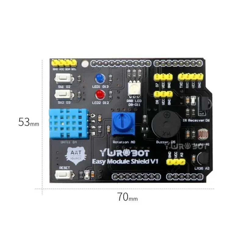 9 In 1 Sensor Board Multifunction Expansion Board DHT11 LM35 Temperatuurvochtigheid voor Arduino Uno RGB LED IR -ontvanger Buzzer