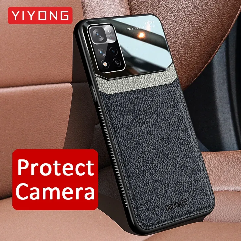 Para Xiaomi Redmi Note11 Pro Plus Case Yiyong PU Cubierta de marco de silicona de cuero para Xiomi Redmi Note 11 11s 10 10s 9 9s 12 S Cases