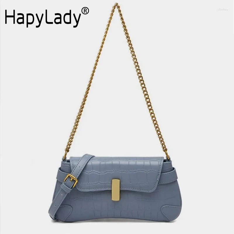 Sacs à bandouliers hapylady haut de gamme Femmes Bugguate Alligator Pu Lrather Winter Cross Body Fashion Luxury Female Téléphone