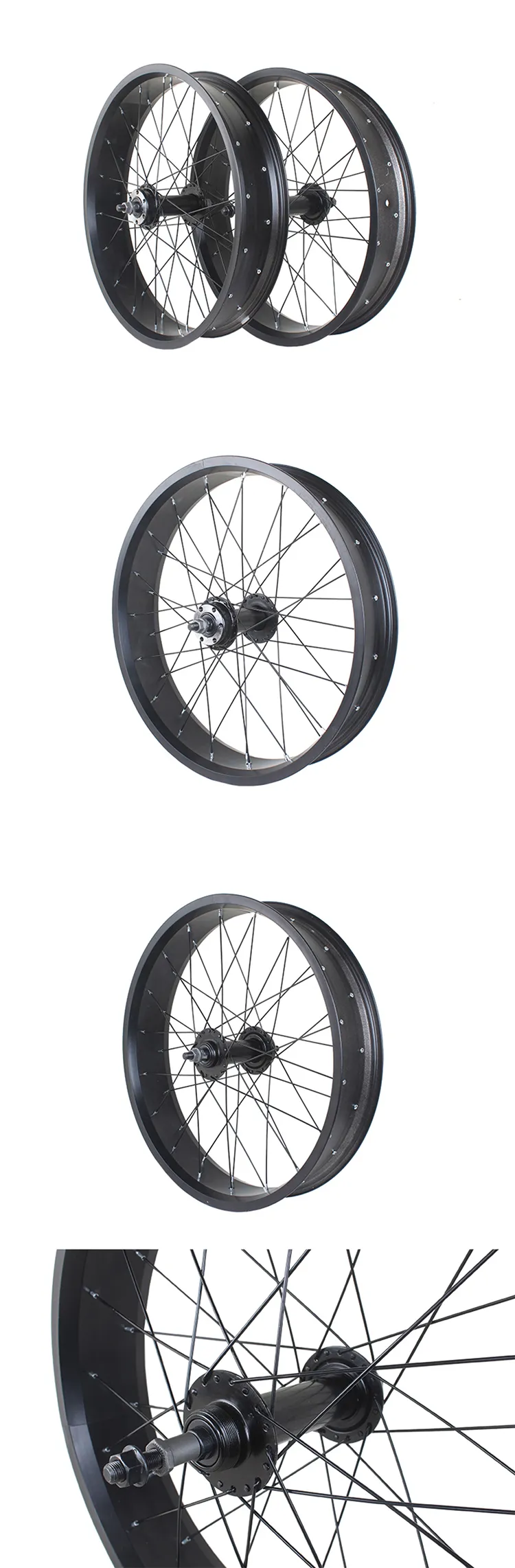 26x4 Fat Tire Wheelset Super Wide Rim For 26 Inch Fat Bikes, Snow Bikes ...