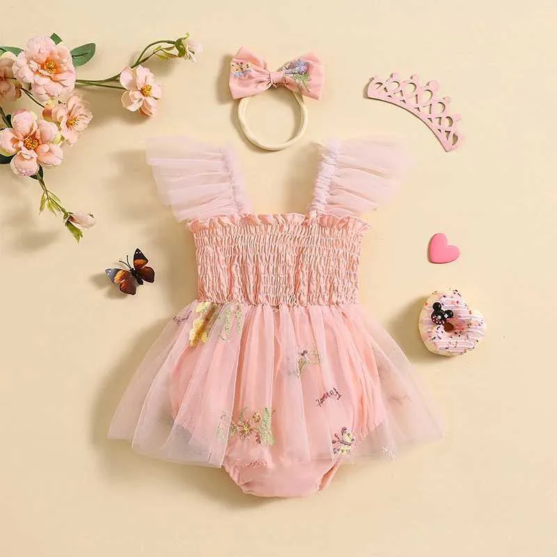 Robes de fille bébé vêtements fille fille dentelle robe roberie robe maille tulle tutu jupe nourrisson filles robes florales de fête d'anniversaire tenues