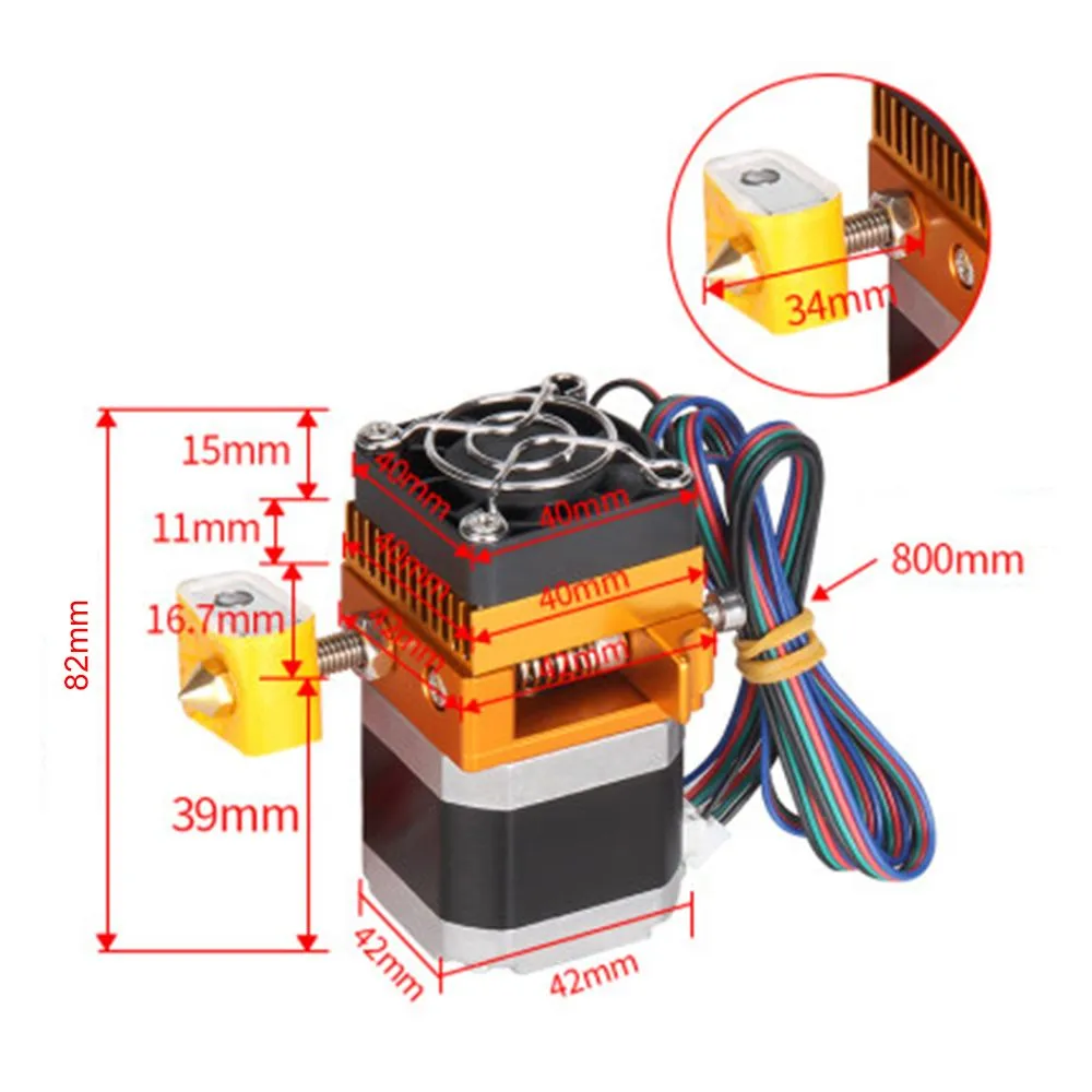 3D Printer MK8 Extruder Kit, 3D Printer Extruder Kit Aluminum