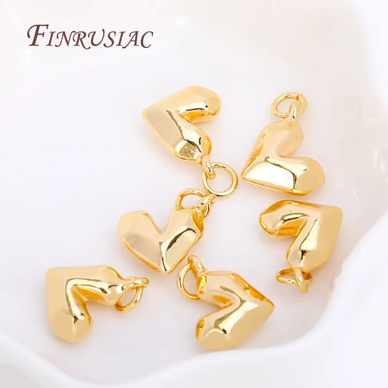 14x12mm 18k Color ouro banhado Brass Charms de pingentes para fabricação de colar, encantos da moda Acessórios para descobertas de jóias DIY