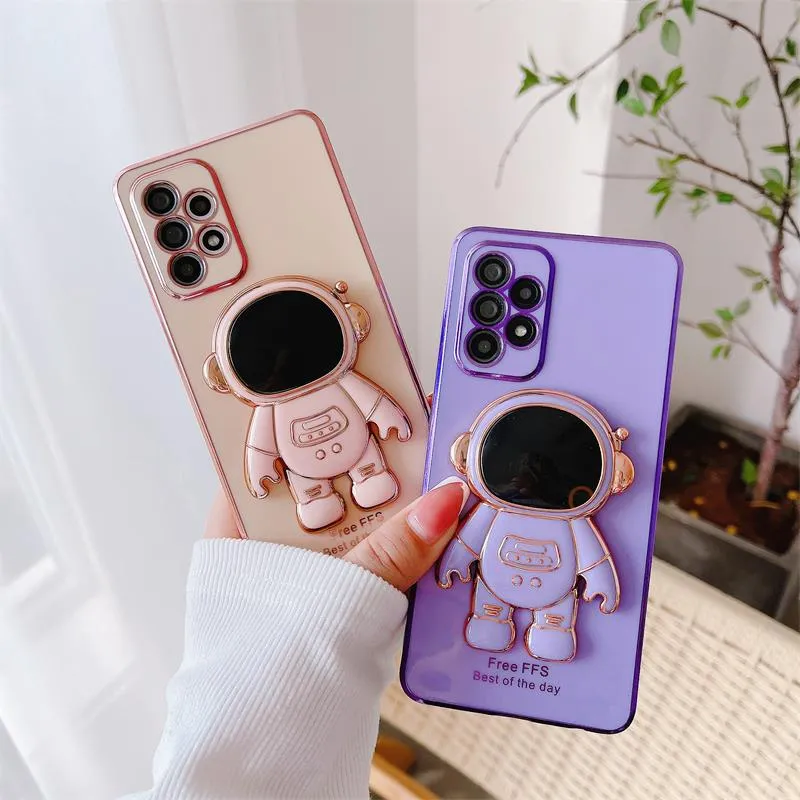 Plating Astronaut Holder Case on For Xiaomi Redmi Redmi 10C 10A 9C NFC 9A T 9AT Stand Silicone Cover Redmi10 10 A Redmi9 9 C vid