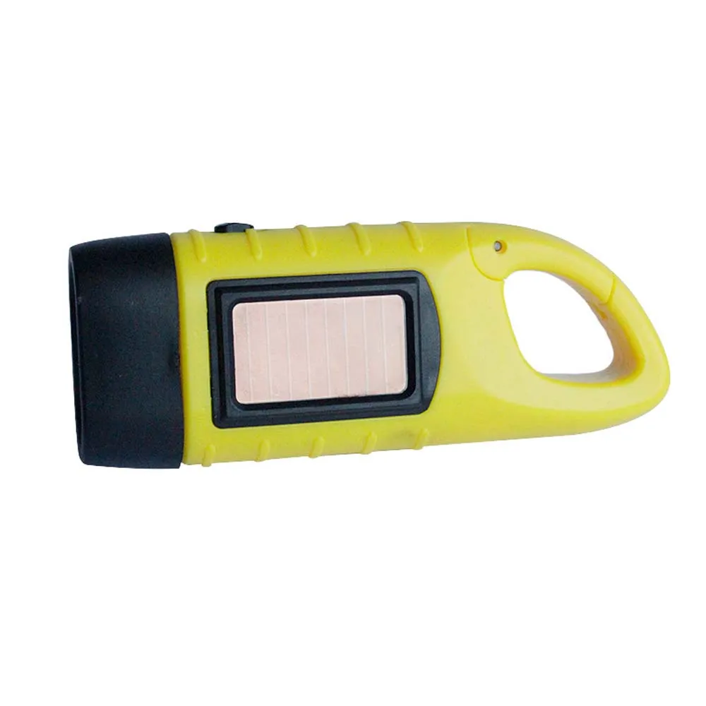 Small Solar Flashlight Solar-Powered Rechargeable LED Flashlight with Dynamo Hand Crank for ...