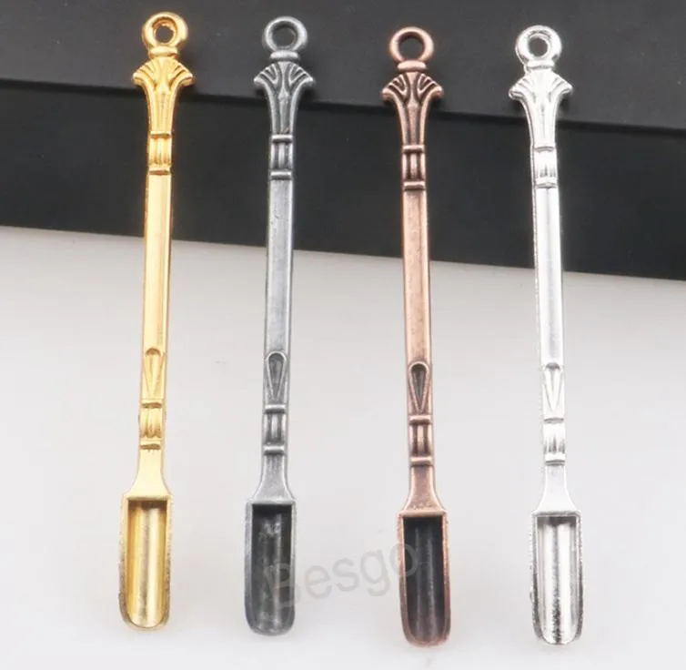 Metal Mini Shovel Spoon Portable Vintage Mini Tobacco Powder Scoop Hookah Reting Pulders Spoons Flera användningar Hängande Scoops BH784577339