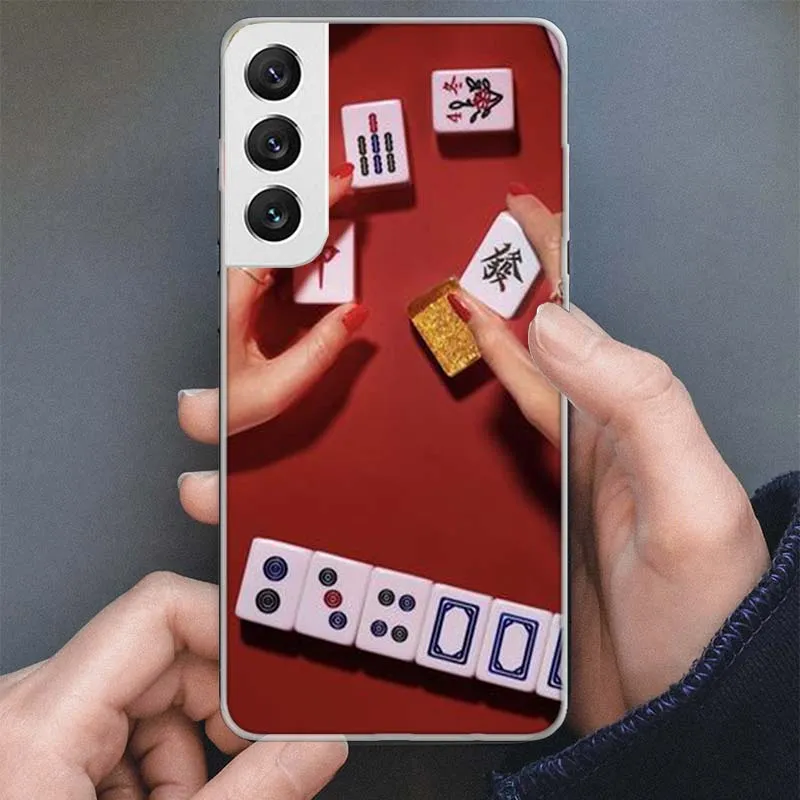 Custodia di telefono creativo Mahjong per Samsung Galaxy M12 M21 M30S M31 M32 M51 M52 Nota 8 9 10 20 J4 J6 Plus J8 Silicone Soft Silicone Cover