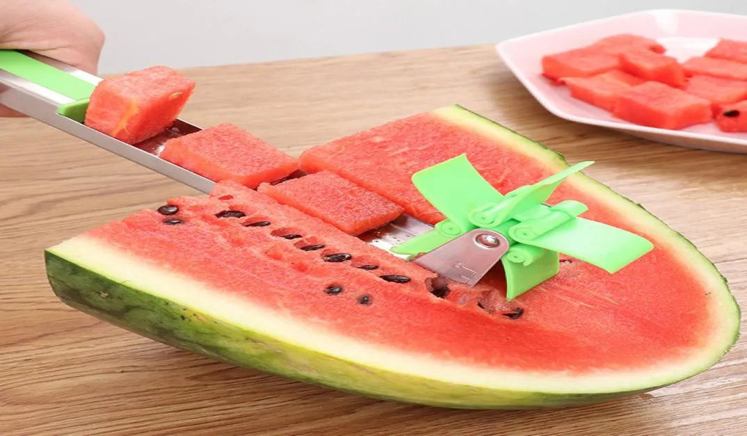 Windmill Watermelon Cuting ze stali nierdzewnej noża nożem szczypce narzędzia owocowe warzywa narzędzia arbuza Slicerów Slicer Gadgets5790267