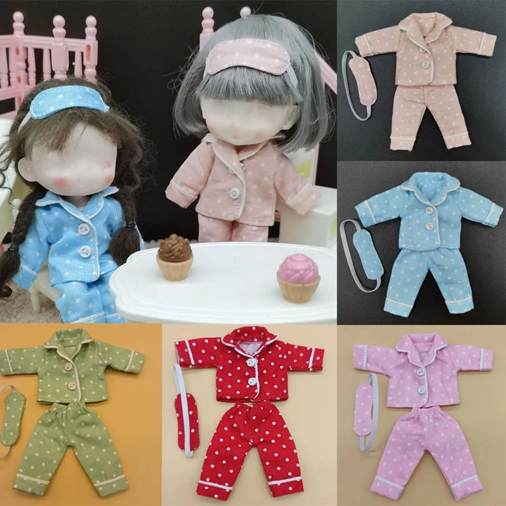 Högkvalitativa tillbehör för OB11 obitsu 11 5 färger Sömnkläder Nya söta kläder 1/111/12 Dollkläder dockan pyjamas