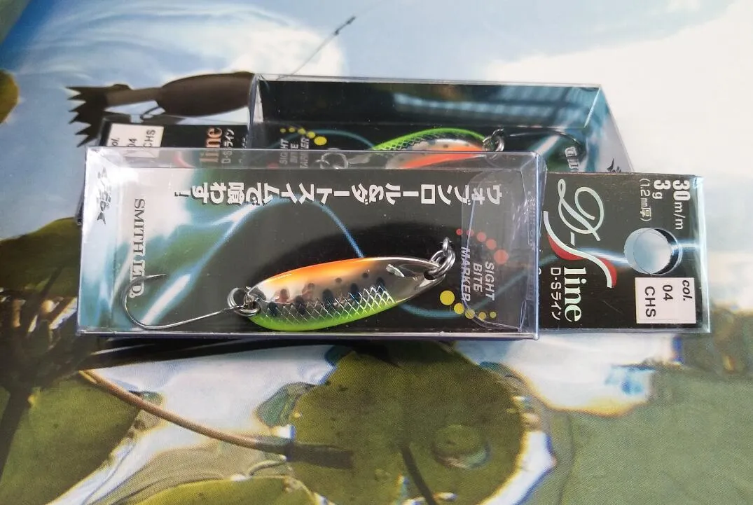 Smith Smith D-S Ligne 3G Plumes volants Micro Sequins HorseMouth Trout Arrêt Bouche Green Grass Bait