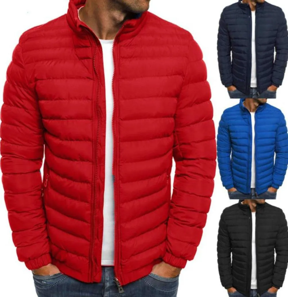 Mens Winter Padded Bubble Coat Thicken Warm Lightweight Parkas Jackets Plus Size Overcoat Zipper Streetwear Cotton Puffer Jacket1866023
