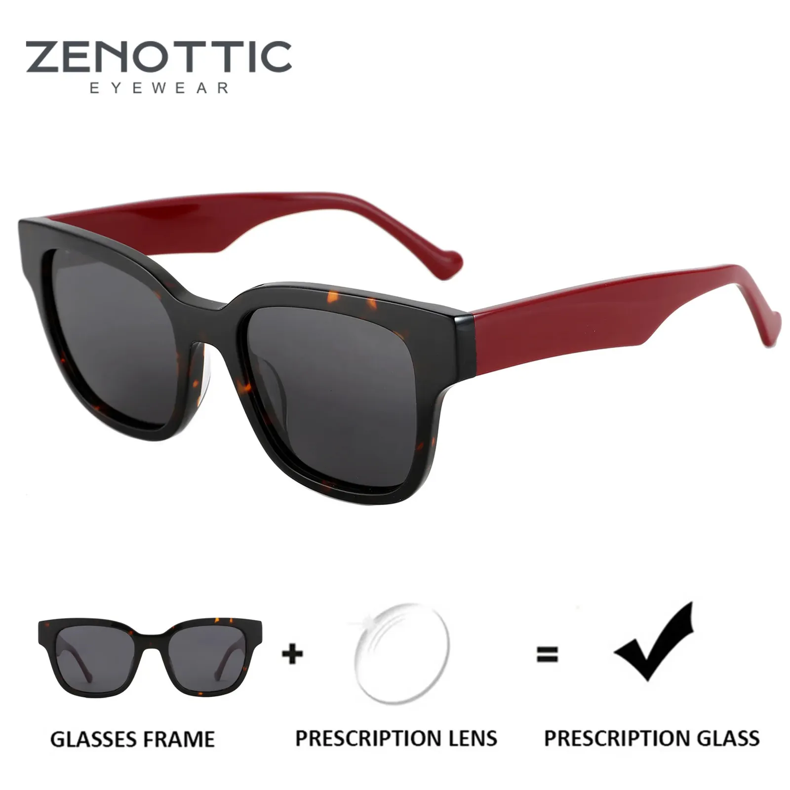 Zenottic Moda Meydanı Reçeteli Güneş Gözlüğü UNISEX ACETAT TARASI MYOPIAHYPEROPIAPROGRAF OPTİK Güneş Gözlükleri 240408