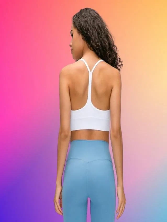 110 YSHAPED BACK YOGA VEST MED BREST PAD Fitness Outfit känns Butterysoft Sports BH borttagbara koppar Underkläder Solid Color Sex5684778